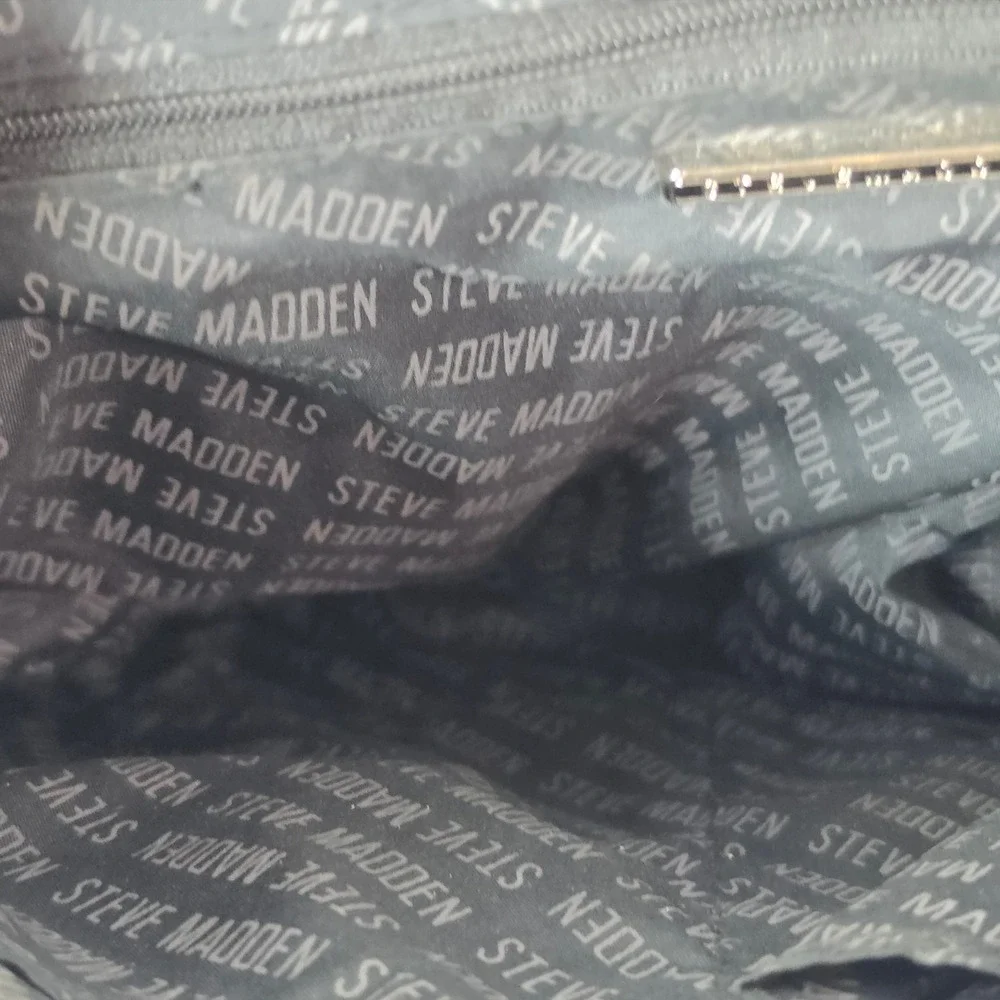 Steve Madden White Monogram Backpack Purse Crossbody Bag BSeyda Faux Leather SM
